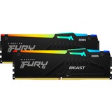 Kingston FURY DIMM 32 GB DDR5-5200 Kit, Arbeitsspeicher schwarz, KF552C40BBAK2-32, Fury Beast RGB, XMP