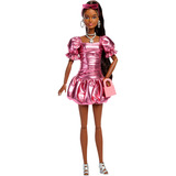 Mattel Barbie Deluxe Style im rosa Metallic Outfit, Spielfigur 