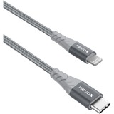 Nevox USB 2.0 Adapterkabel, USB-C Stecker > Lightning Stecker silber/grau, 1 Meter, PD, gesleevt