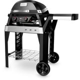 Weber Elektrogrill Bundle Pulse 2000 mit Wagen und Gusseisen-Grillplatte schwarz/silber, 2.200 Watt