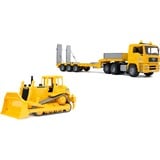 bruder MAN TGA Tieflader mit Cat Bulldozer, Modellfahrzeug 