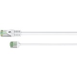 goobay Ultraflexibles Cat.8.1 Patchkabel slim, U/FTP weiß, 3 Meter, extrakurze Stecker