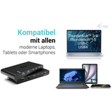 i-tec KVM HDMI Docking Station, Dockingstation schwarz, 2 Ausgangsgeräte, Power Delivery 2x 100W, HDMI