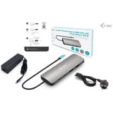 i-tec USB-C Metal Nano 2x HDMI Docking Station, Notebook HDMI, USB-C, PD, mit Ladegerät