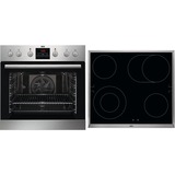 AEG Kombi 3021P, Herdset edelstahl/schwarz