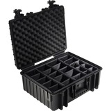 B&W Typ 6000, Koffer schwarz, herausnehmbarer, gepolsterter Koffereinsatz aus Gewebematerial