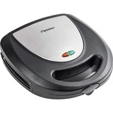 Bestron 3-in-1 Kontaktgrill ASM8010 schwarz/edelstahl, 800 Watt, mit 3 Platten-Sets