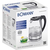 Bomann Glas-Wasserkocher WKS 6032 G edelstahl/schwarz, 1,7 Liter, 2.200 Watt