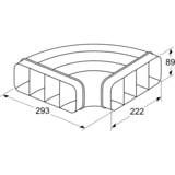 Bosch 90° Flachkanalbogen HEZ9VDSB1, Rohr schwarz, horizontal, männlich