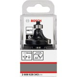 Bosch Abrundfräser Standard for Wood, Radius 12mm Schaft Ø 8mm, zweischneidig, Anlaufkugellager