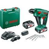 Bosch Akku-Bohrhammer Uneo Maxx, 18Volt grün, 2x Li-Ionen Akku 2,5Ah, im Koffer, POWER FOR ALL ALLIANCE
