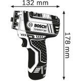 Bosch Akku-Bohrschrauber GSR 12V-15 FC Professional solo, 12Volt blau/schwarz, ohne Akku und Ladegerät, in L-BOXX