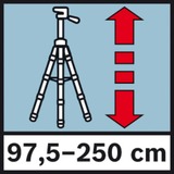 Bosch Baustativ BT250 Professional, Stative und Stativzubehör silber/blau, 1/4"-Stativgewinde