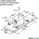 Bosch DRC97AQ50 Serie | 6, Dunstabzugshaube edelstahl/schwarz, Home Connect