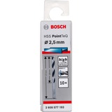 Bosch HSS-Spiralbohrer PointTeQ, Ø 2,5mm x 57mm, 10 Stück Arbeitslänge 30mm