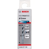 Bosch HSS-Spiralbohrer PointTeQ, Ø 3mm x 61mm, 10 Stück Arbeitslänge 33mm