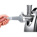 Bosch Home Fleischwolf ProPower MFW68660 silber/schwarz, 800 Watt, Fruchtpressen-, Schnitzler-, Wurstfüller- und Kebbe-Aufsatz