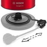 Bosch Home Wasserkocher DesignLine TWK3P424 rot/grau, 1,7 Liter