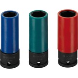Bosch Impact Control Steckschlüssel-Satz 1/2", 3-teilig mehrfarbig, 17mm, 19mm, 21mm, für Alufelgen