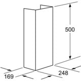 Bosch Kaminverlängerung DHZ1224 edelstahl, 500 mm
