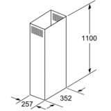 Bosch Kaminverlängerung DHZ1246 edelstahl, 1100 mm