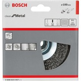 Bosch Kegelbürste Clean for Metal, Ø 100mm, gewellt 0,3mm Stahldraht, M14, für Winkelschleifer