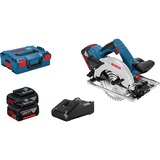 Bosch Professional Akku-Handkreissäge GKS 18V-57 G Professional, 18Volt blau/schwarz, 2x Li-Ionen Akku 4,0Ah, in L-BOXX
