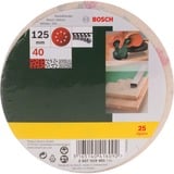 Bosch Schleifblatt-Set Exzenter, Ø 125mm, K40 25 Stück, für Exzenterschleifer