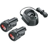 Bosch Starter-Set 12V (2x 1,5Ah + GAL 1210 CV) schwarz, 2x Akku + Ladegerät