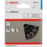 Bosch Topfbürste Heavy for Metal, Ø 75mm, gezopft 0,5mm Stahldraht, M14, für Winkelschleifer