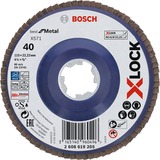 Bosch X-LOCK Fächerscheibe X571 Best for Metal, Ø 115mm, K40, Schleifscheibe Bohrung 22,23mm, gerade