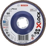 Bosch X-LOCK Fächerscheibe X571 Best for Metal, Ø 115mm, K60, Schleifscheibe Bohrung 22,23mm, gerade