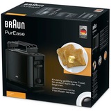 Braun PurEase Toaster HT 3010 schwarz, 1.000 Watt, für 2 Scheiben Toast