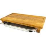 Cleenbo Schneidebrett BBQ big bloc GN Eiche holz, mit Edelstahlwanne GN 1/1