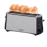 Cloer Toaster 3710 silber/schwarz, 1.380 Watt, für 4 Scheiben Toast