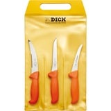 DICK ErgoGrip Messersatz Jagd, Outdoor, 3-teilig orange, Aufbrechmesser mit Anschnittwelle, 2 Ausbeinmesser