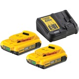DeWALT 18,0 Volt / 2,0 Ah Akku Starter-Kit, Set schwarz/gelb, DCB115D2