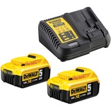DeWALT 18,0 Volt / 5,0 Ah Akku Starter-Kit, Set schwarz/gelb, DCB115P2