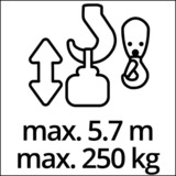 EINHELL Seilhebezug TC-EH 250, Seilwinde rot, 450 Watt