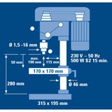 Einhell Säulenbohrmaschine BT-BD 501 blau/schwarz, 500 Watt