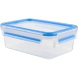 Emsa CLIP & CLOSE Frischhaltedose transparent/blau, 1,0 Liter, Klassikformat