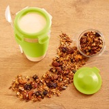 Emsa CLIP & GO Yoghurt Mug, Becher grün/transparent, 450ml