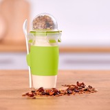 Emsa CLIP & GO Yoghurt Mug, Becher grün/transparent, 450ml