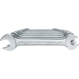 GEDORE Doppelmaulschlüssel-Satz, 10-teilig, Schraubenschlüssel Vanadium-Stahl, mattverchromt