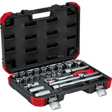 GEDORE Red Steckschlüssel-Satz 1/2", 24-teilig rot/schwarz, mit Umschalt-Knarre, SW 10mm - 32mm