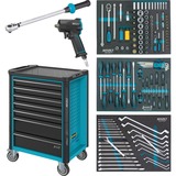 Hazet Werkzeugwagen Assistent 179N-7/137 blau/schwarz, Ordnungssystem 3/3+, inkl. 137 Werkzeuge