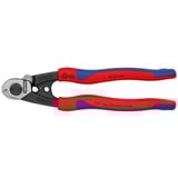 KNIPEX Drahtseilschere 95 62 190 , Schneid-Zange blau, mit zwei Pressprofilen für Endhülsen