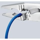 KNIPEX Elektro-Installationszange 13 92 200  rot/blau, schlanke Bauform, geschraubtes Gelenk, aktive Sperrklinge