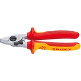 Knipex Kabelschere 95 26 165 , Schneid-Zange für Cu- und Al-Kabel, Öffnungsfeder, VDE