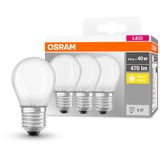LEDVANCE OSRAM LED BASE CLASSIC P 40 4 W/2700K E27, LED-Lampe 3er-Pack, ersetzt 40 Watt